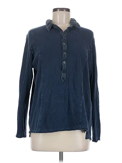 Pre-owned We The Free Long Sleeve Button Down Shirt In Blue