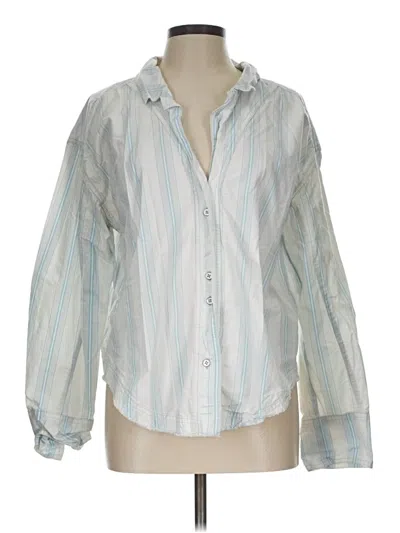 Pre-owned We The Free Long Sleeve Button Down Shirt In Blue