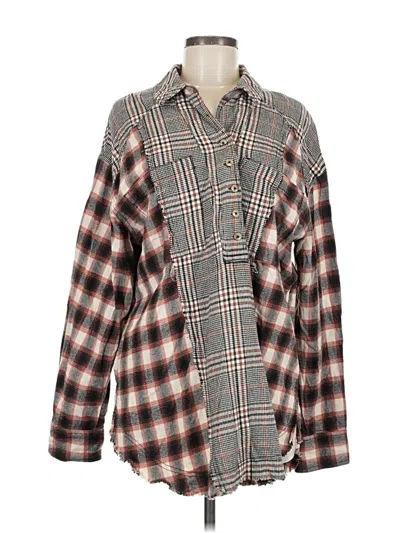 Pre-owned We The Free Long Sleeve Button Down Shirt In Brown