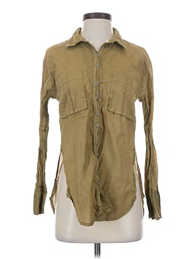 Pre-owned We The Free Long Sleeve Button Down Shirt In Brown