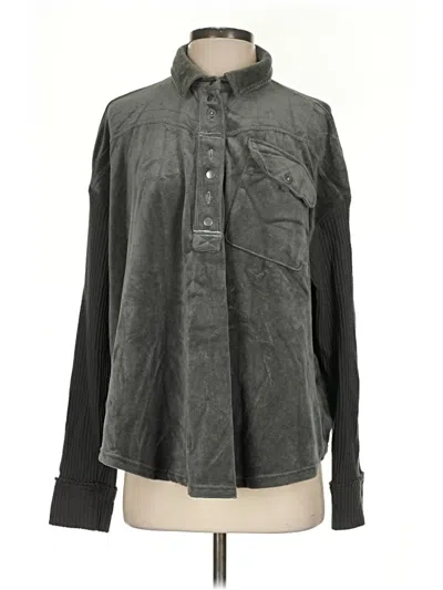 Pre-owned We The Free Long Sleeve Button Down Shirt In Gray