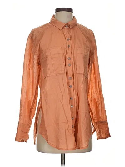 Pre-owned We The Free Long Sleeve Button Down Shirt In Orange