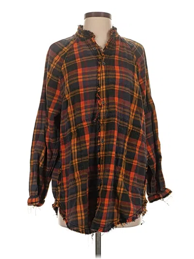Pre-owned We The Free Long Sleeve Button Down Shirt In Orange