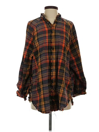 Pre-owned We The Free Long Sleeve Button Down Shirt In Orange