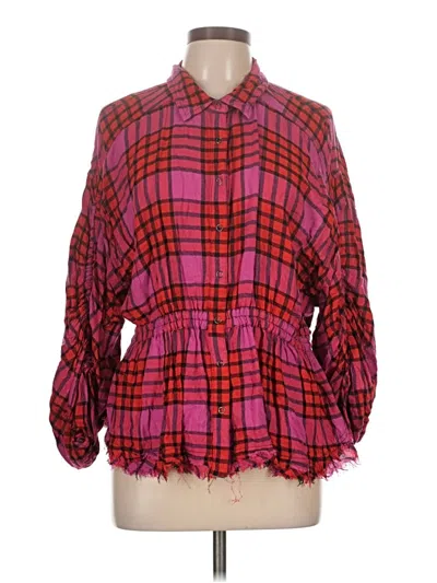 Pre-owned We The Free Long Sleeve Button Down Shirt In Pink