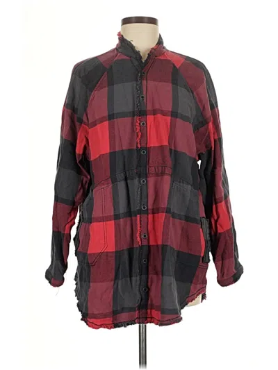 Pre-owned We The Free Long Sleeve Button Down Shirt In Red