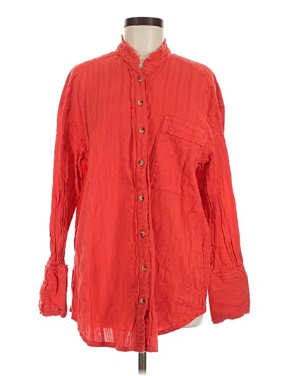 Pre-owned We The Free Long Sleeve Button Down Shirt In Red