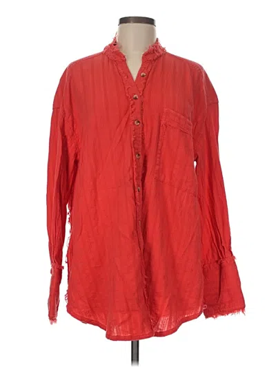 Pre-owned We The Free Long Sleeve Button Down Shirt In Red