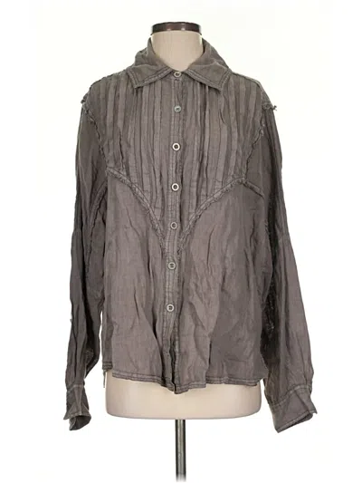 Pre-owned We The Free Long Sleeve Button Down Shirt In Tan