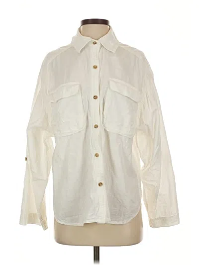 Pre-owned We The Free Long Sleeve Button Down Shirt In White