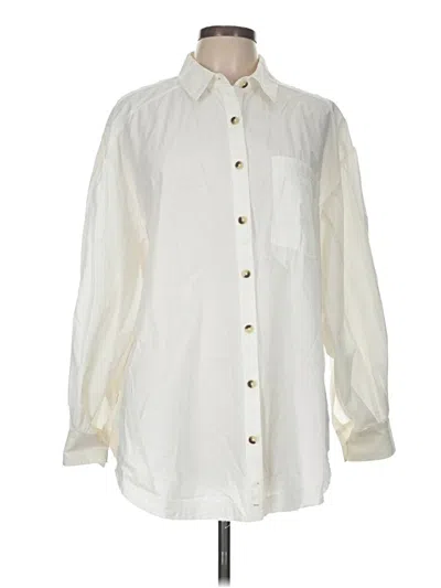 Pre-owned We The Free Long Sleeve Button Down Shirt In White