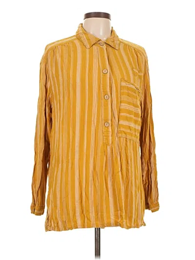 Pre-owned We The Free Long Sleeve Button Down Shirt In Yellow