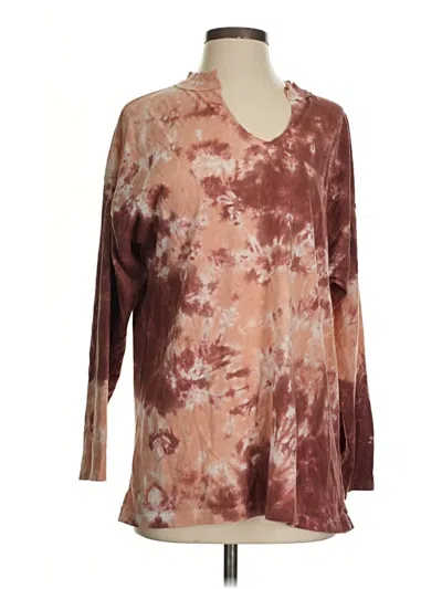 Pre-owned We The Free Long Sleeve Henley Shirt In Brown