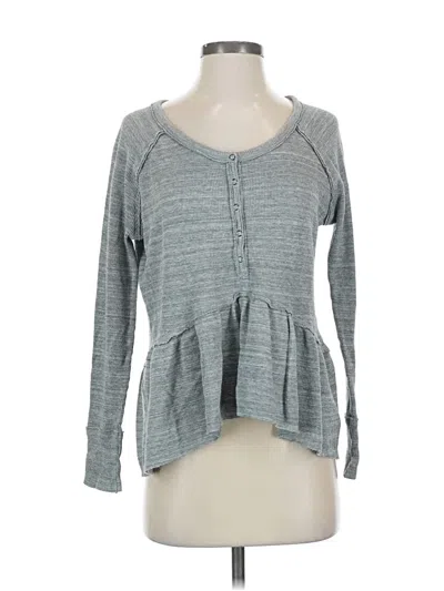 Pre-owned We The Free Long Sleeve Henley Shirt In Gray