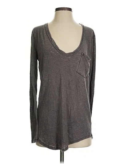 Pre-owned We The Free Long Sleeve Henley Shirt In Gray