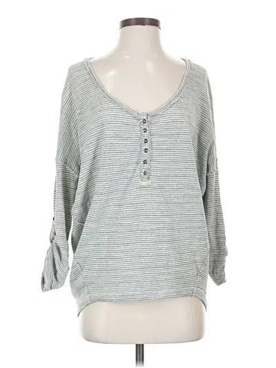 Pre-owned We The Free Long Sleeve Henley Shirt In Gray