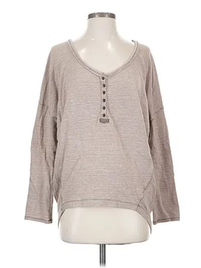 Pre-owned We The Free Long Sleeve Henley Shirt In Gray