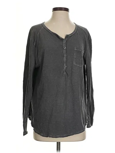Pre-owned We The Free Long Sleeve Henley Shirt In Gray