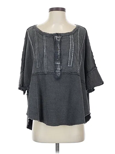 Pre-owned We The Free Long Sleeve Henley Shirt In Gray