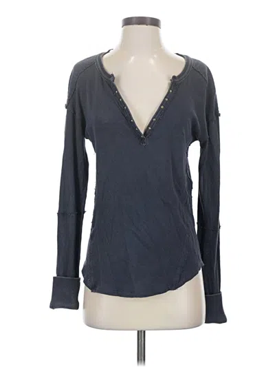 Pre-owned We The Free Long Sleeve Henley Shirt In Gray