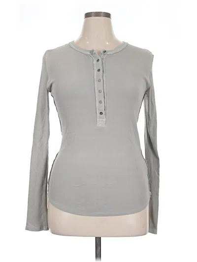 Pre-owned We The Free Long Sleeve Henley Shirt In Gray