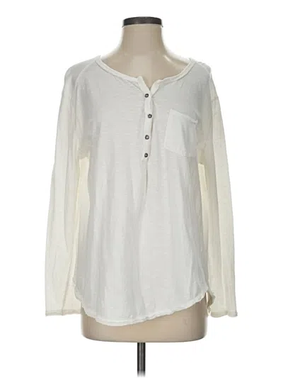 Pre-owned We The Free Long Sleeve Henley Shirt In Ivory