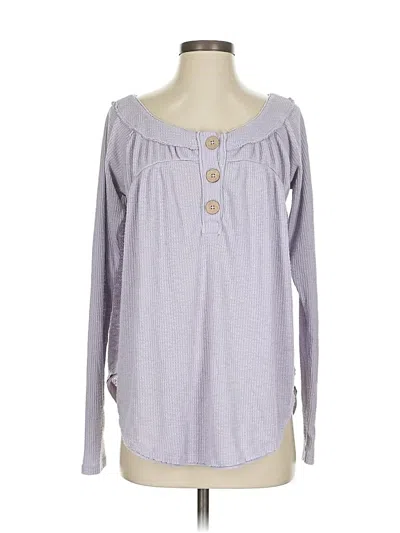 Pre-owned We The Free Long Sleeve Henley Shirt In Purple
