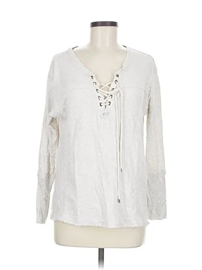 Pre-owned We The Free Long Sleeve Henley Shirt In Silver