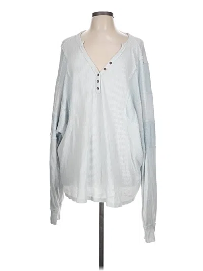 Pre-owned We The Free Long Sleeve Henley Shirt In Silver