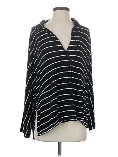 Pre-owned We The Free Long Sleeve Polo Shirt In Black
