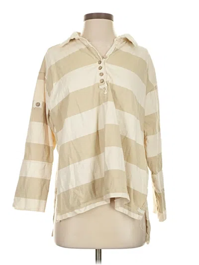 Pre-owned We The Free Long Sleeve Polo Shirt In Brown