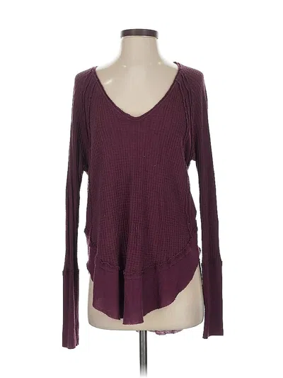 Pre-owned We The Free Long Sleeve T-shirt In Burgundy