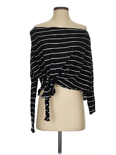 Pre-owned We The Free Long Sleeve Top Black One Shoulder Neckline Tops
