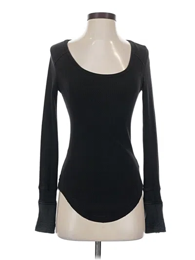Pre-owned We The Free Long Sleeve Top Black Scoop Neck Tops