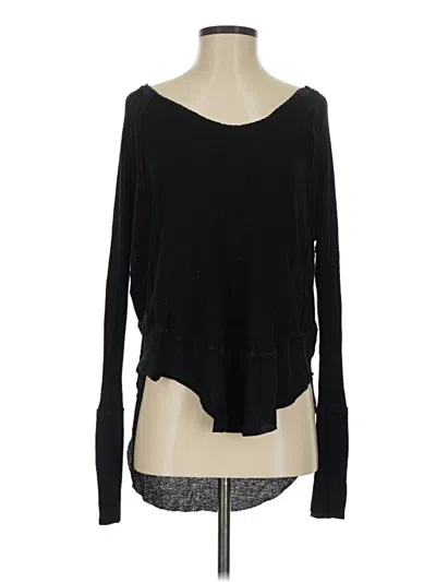 Pre-owned We The Free Long Sleeve Top Black Scoop Neck Tops