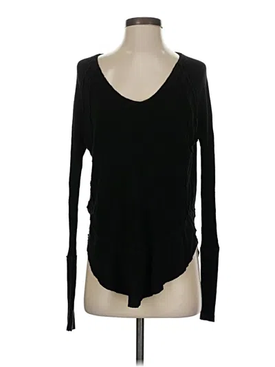 Pre-owned We The Free Long Sleeve Top Black Scoop Neck Tops