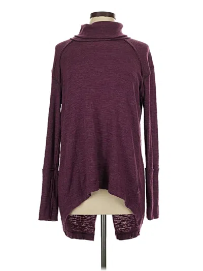 Pre-owned We The Free Long Sleeve Top Burgundy Turtleneck Tops