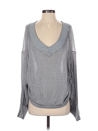 Pre-owned We The Free Long Sleeve Top Gray V Neck Tops
