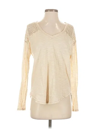 Pre-owned We The Free Long Sleeve Top Ivory V Neck Tops