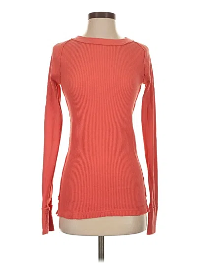 Pre-owned We The Free Long Sleeve Top Orange Boatneck Tops