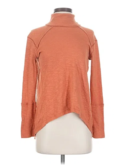Pre-owned We The Free Long Sleeve Top Orange Turtleneck Tops