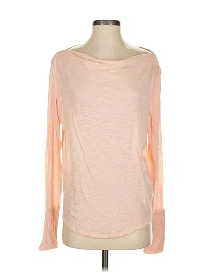 Pre-owned We The Free Long Sleeve Top Pink Boatneck Tops
