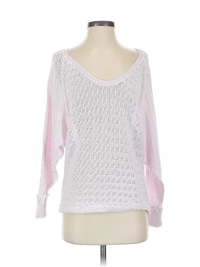 Pre-owned We The Free Long Sleeve Top Pink Scoop Neck Tops