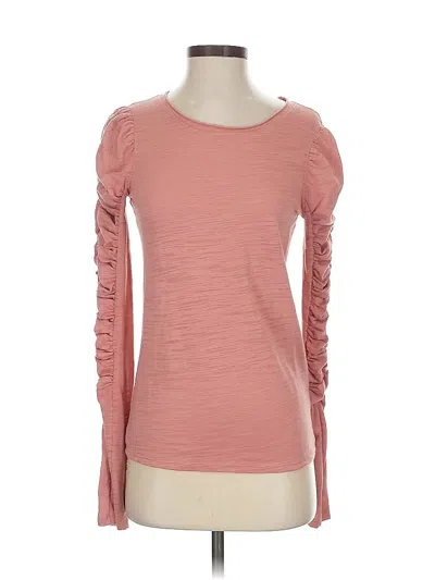 Pre-owned We The Free Long Sleeve Top Pink Sweetheart Neckline Tops