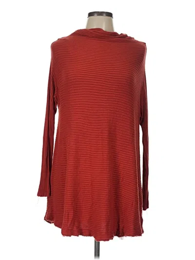Pre-owned We The Free Long Sleeve Top Red Cowl Neck Tops