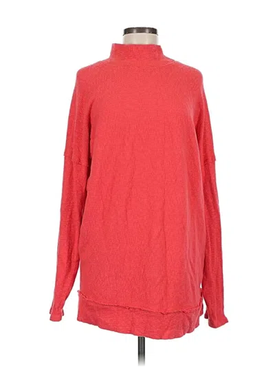 Pre-owned We The Free Long Sleeve Top Red Turtleneck Tops
