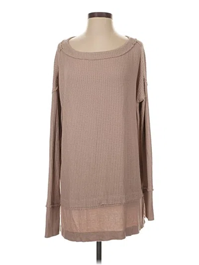 Pre-owned We The Free Long Sleeve Top Tan Boatneck Tops