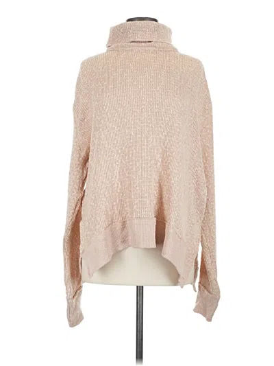 Pre-owned We The Free Long Sleeve Top Tan Turtleneck Tops