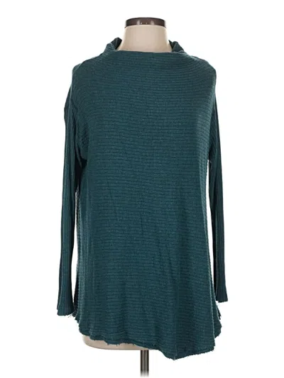 Pre-owned We The Free Long Sleeve Top Teal Turtleneck Tops In Blue