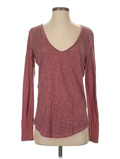 Pre-owned We The Free Long Sleeve T-shirt In Burgundy